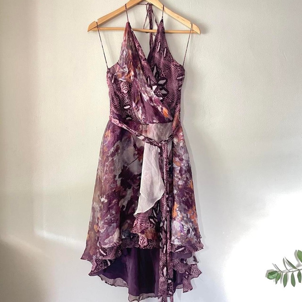 Haute Hippie 100% Silk Flutter Dress Size M - Picture 3 of 7